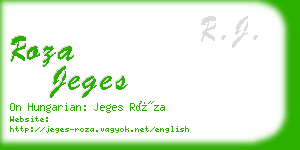 roza jeges business card